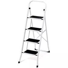 Delxo - Escalera Plegable De 4 Escalones Con Practico Agarre