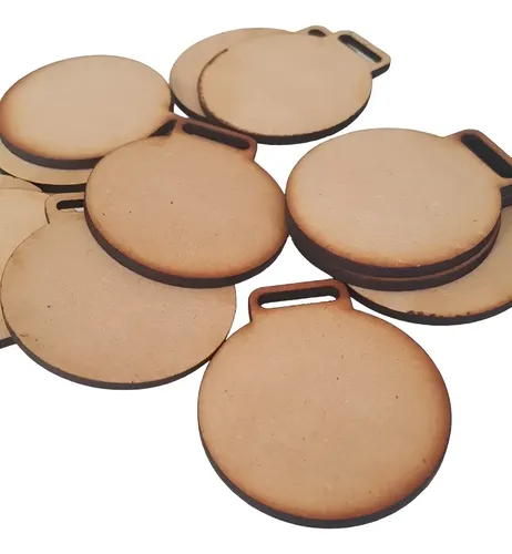 Medalla Para Armar En Mdf 5cm Circulo X150 Unidades Marrón Claro