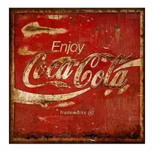 Cartel Chapa Rústica Coca Cola 30x30