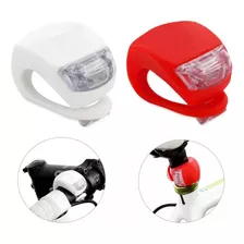 Kit Luz Led Bicicleta Delantera Tracera Rojo Blanco Silicona Color Rojo/blanco