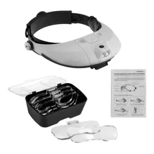 Lupa Visera De Cabeza Con 2 Leds + 5 Lentes Intercambiables