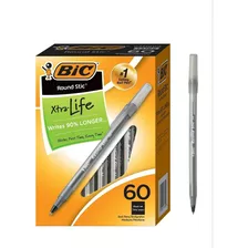 Bolígrafos Bic Stic Xtra Life Ballpoint 60 Unds. Color Negro