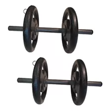 Kit 20kg Com Barras E Anilhas P/ Musculação Halter + Brinde