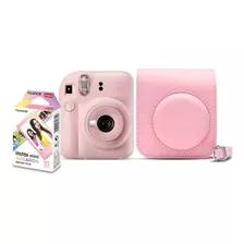 Kit Câmera Instax Mini 12 Rosa C/ Pack 10 Fotos E Bolsa Rosa
