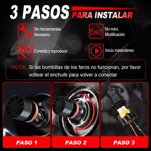 Para Nissan Versa 2020-21 Kit De Focos Led H11 Luz Alta/baja Foto 7