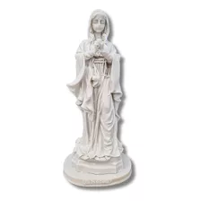 Nossa Senhora De Lourdes Em Resina Branca 30cm