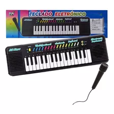 Piano Teclado Infantil Microfone Karaoke Brinquedo Musical