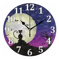 Patrón Attx Gato Reloj De Pared Decorativo Silenciosa Para N