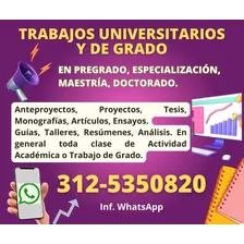 Trabajos Universitarios, Trabajos De Grado, Tesis, Proyectos