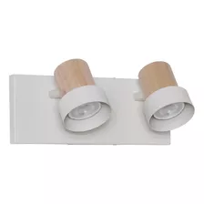 Aplique Pared 2 Luces España Madera Led Gu10 Vg