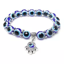 Pulsera Ojo Turco Mano De Fatima Mal De Ojo Chakras Yoga Mandala 