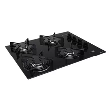 Cooktop 4 Bocas Preto Com Mesa Vidro Atlas Agile Up Bivolt 110v/220v