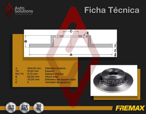 2 Discos De Freno (t) Land Rover Discovery 1999-2004 (304mm) Foto 2