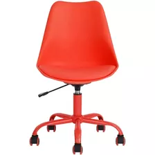 Silla Acolchada De Altura Ajustable Con Respaldo Rojo