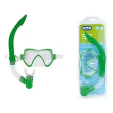 Kit Mergulho Conjunto Mascara E Snorkel Mor Tira Regulavel Cor Verde