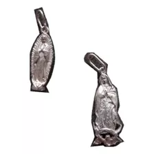 Par Dijes Medalla De La Virgen De Guadalupe, Plata 950