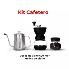 Kit Cafetero Molino De Vidrio + Cuello De Cisne 600 Ml