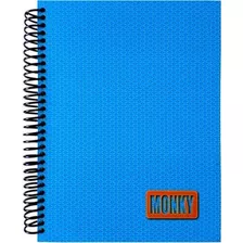 Cuaderno Profesional Monky 200 Hojas Cuadriculado Pasta Dura Color Azul Cuadro Grande