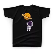 Camiseta Camisa Astronauta Saturno Universo Planeta - D17