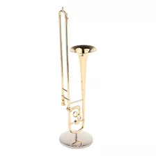 Trombón Miniatura De Bronce Con Estuche Escala 1-4