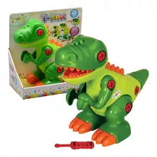 Brinquedo Boneco Dinossauro Montável Didático Com Som T-rex