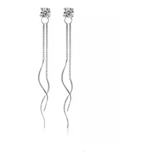 Aretes Colgante 4 Hermoso Y Moderno Color Plata Sk66