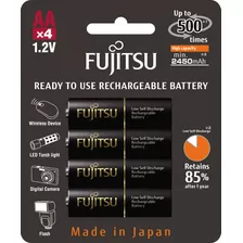 4 Pilhas Aa Recarregáveis 500x Fujitsu Eneloop Pro 2550mah