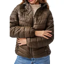 Campera Mujer Inflada Larga Desmontable Invierno Abrigada 