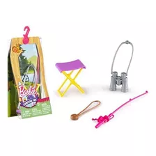 Barbie Camping Fun Accesorio Pack-caña De Pescar, Brujula,