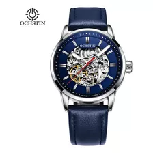 Ochstin Reloj Mecánico Esqueleto De Cuero Para Hombre