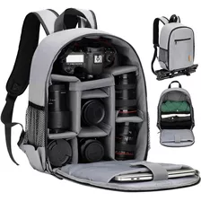 Backpack Tarion Para Dslr Laptop 13 Canon Nikon Gris 