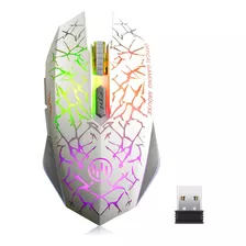 Ratón Gamer Tenmos K6 Inalambrico Led Blanco