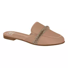 Sapato Feminino Mule Moleca Strass Moderna Confortavel Macia