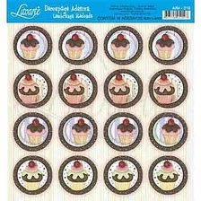 Decoupage Adesiva Lembranca Redonda Litoarte Ar4-010-cupcake