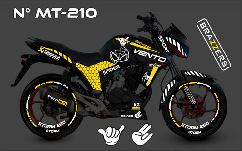 Kit Stickers Calcomanias Reflejantes Vento Storm Tornado 250 Foto 10