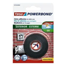 Cinta Doble Faz 19mm X 1,5mt Para Exterior -tesa Powerbond- Color Verde Oscuro Liso