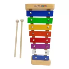 Xilofone Metalofone Infantil 8 Notas Afinado Musicalização