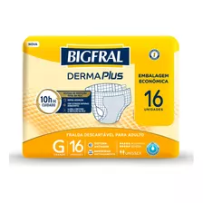 Fralda Geriátrica Bigfral Derma Plus G Embalagem Com 16