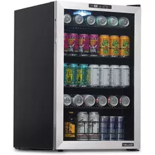 Enfriador De Bebidas Nevera Acero Inox Puerta Cristal 160 La