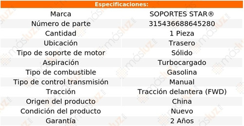 1) Soporte Motor Tras Volvo S60 1.6l 4 Cil Std Turbo 11/15 Foto 2
