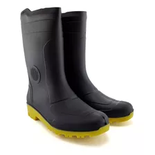 Bota Galocha Impermeável Pvc Preto E Amarelo Grendene 39