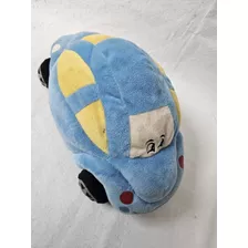Carrinho De Pelúcia Azul 35cm Brinquedo De Pelúcia 