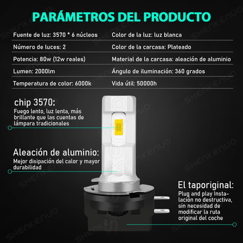 6000k H11b H8b Led Bombillas De Luz Antiniebla Para Hyundai Foto 3