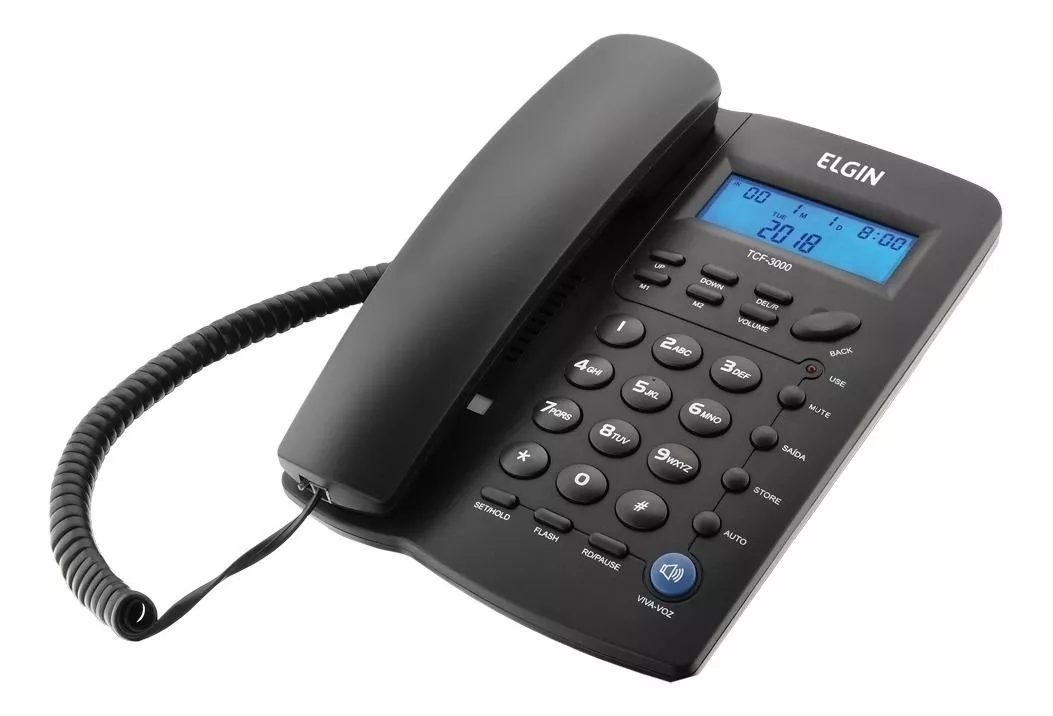 Telefone Fixo Elgin Tcf 3000 Preto