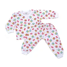 Pijama Para Bebê Manga Longa 100% Algodão