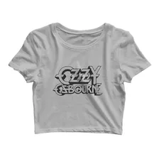 Cropped Ozzy Osbourne Cantor Rock Camiseta Feminina Blusa