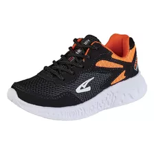 Tenis Deportivo De Niño Estilo 0060 Color Negro Naranja 