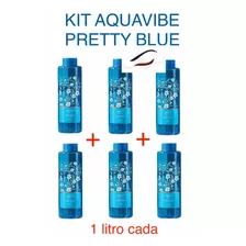 Kit C 6: Colônias Avon Aquavibe Pretty Blue - 1 Litro Cada