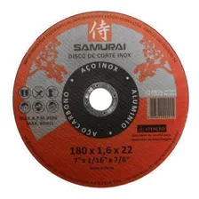 30 Pç. Disco De Corte Inox 180 X 1,6 X 22mm - Samurai