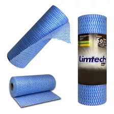 Rolo Pano Para Limpeza Multiuso Picotado Wiper 33cm X 30m Cor Azul